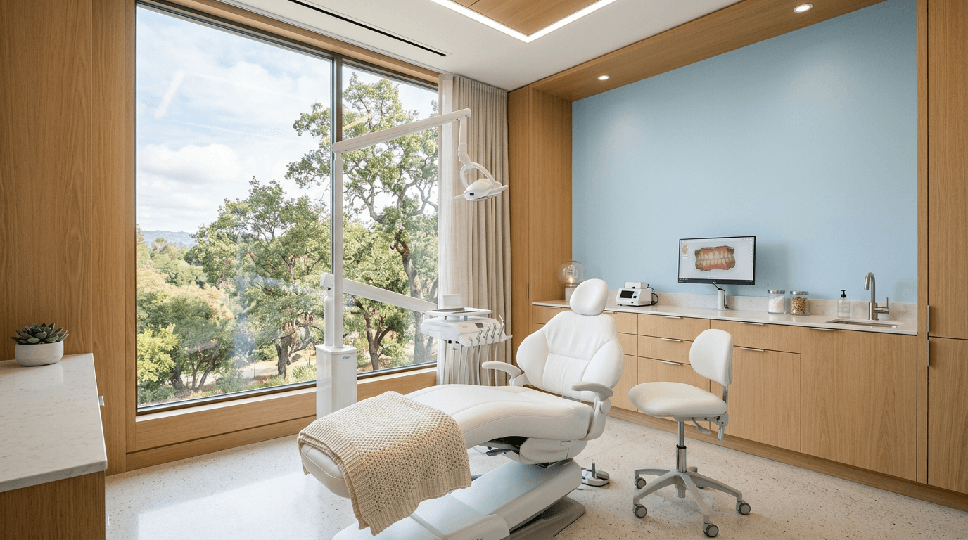 A calm, comfortable treatment room at Smile Quest Dental